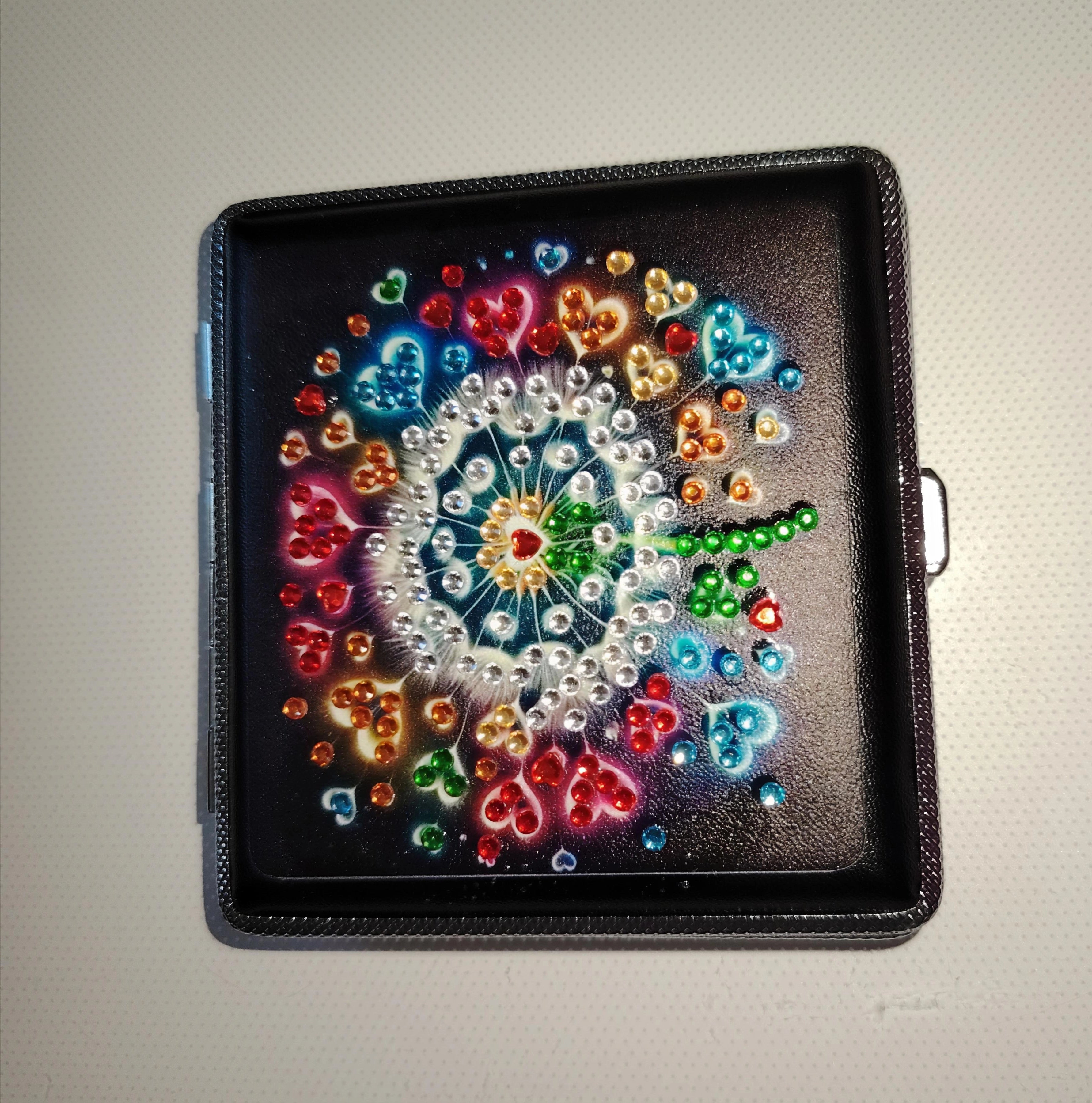 Étui Strass Mandala Cœurs Multicolores