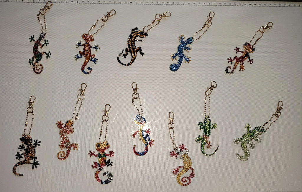 Porte-Clés Strass Gecko Lézard – Multicolore (au choix)