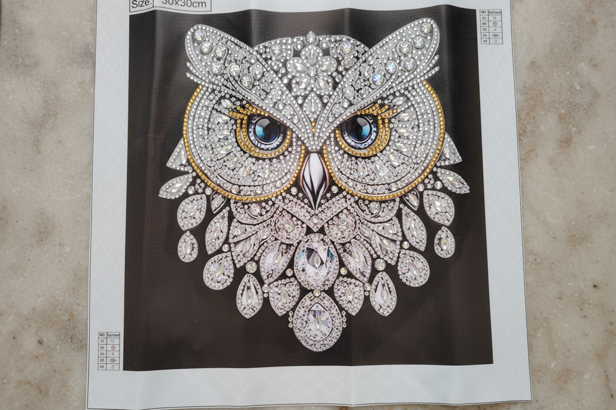 HIBOU DIAMANTS BLANCS